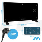 GRZEJNIK ELEKTRYCZNY KONWEKTOROWY SZKLANY ECO LED WIFI TERMOSTAT KONWEKTOR 804 mm 430 mm grzewcza czarny