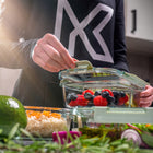 Szklane pojemniki na żywność zestaw pojemników 4x 1l z przegrodami lunchbox do mikrofali, zamrażarki i zmywarki, na