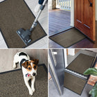 Wycieraczka pod Drzwi 90x150cm Mata wejściowa do Butów Tekstylna z Oeko-TEX do przedpokoju, brązowa pvc 6 mm