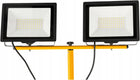 Zestaw Naświetlacz LED 2x100W 200W + Statyw 160cm Neutralna 4500K duża MOC reflektor roboczy, oświetlenie budowlane