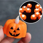 Lampki na Halloween Świecące Dynie LED Dynia pomarańczowa 12 sztuk H222 lampiony z tworzywa dekoracja wnętrza na