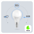 6x Żarówka LED E14 Mała Kulka 8W =60W 880lm 4000K premium lumiled NIE mruga źródło światła, neutralna biel, do lamp i