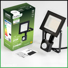 Halogen naświetlacz LED 20W zewnętrzny lampa z czujnikiem ruchu Garaż reflektor ogrodowy, 2000 lm, IP65, neutralna biel