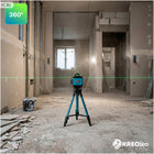 Poziomnica laserowa poziomica 4D 16 linii krzyżowa 360 laser zestaw statyw zielona wiązka zasięg 45 m dokładność 0,2 mm