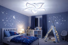 LAMPA SUFITOWA LED BIAŁA KWIAT LOTOSU ŻYRANDOL 60CM PILOT 3 BARWY MODERN plafon z tworzywa, zintegrowane źródło