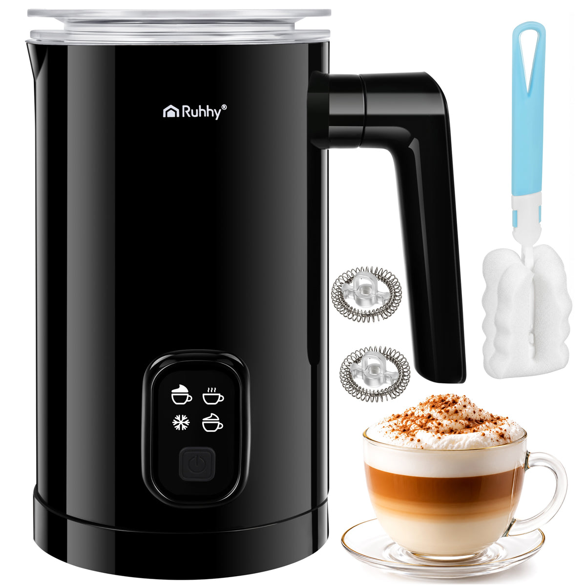 Spieniacz do Mleka Kawy Elektryczny Podgrzewacz 400W 350ml 4 Tryby BPA free do cappuccino i latte, gorącej czekolady