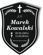 Tabliczka nagrobna nagrobkowa aluminiowa dibond UV metal 26x20 cm tablica cmentarna do oznaczenia grobu