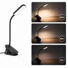 LAMPKA LED PRZEWODOWA DO CZYTANIA Z KLIPSEM I KABLEM USB-C 80 CM oświetlenie biurka, lampa robocza, czarna, zasilanie