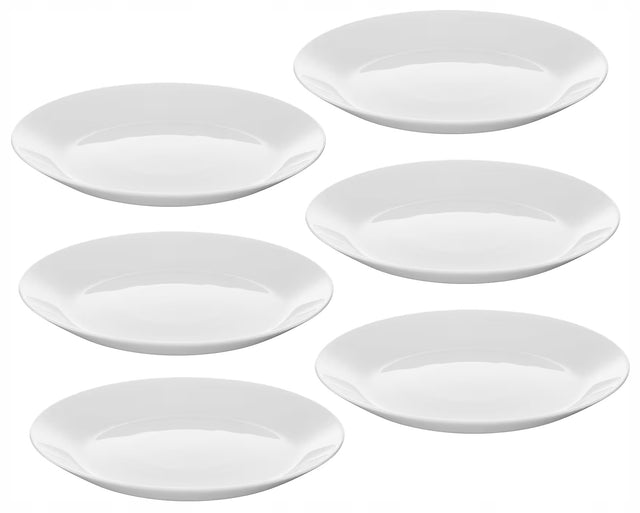 Talerzyki talerze białe komplet 6 szt. ikea oftast śniadaniowe 19 cm sałatkowe, przystawkowe, szklane, okrągłe, do mikrofalówki i zmywarki