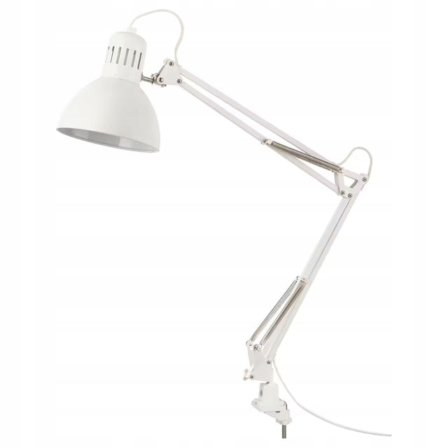 Ikea tertial Lampa biurkowa E27 biały lampka na biurko do czytania i nauki, oświetlenie stanowiska pracy, zasilanie sieciowe, moc do 13 w