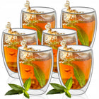 6x SZKLANKA TERMICZNA DO KAWY LATTE HERBATY Z PODWÓJNYM DNEM 350ml PREZENT 350 ml bezbarwny