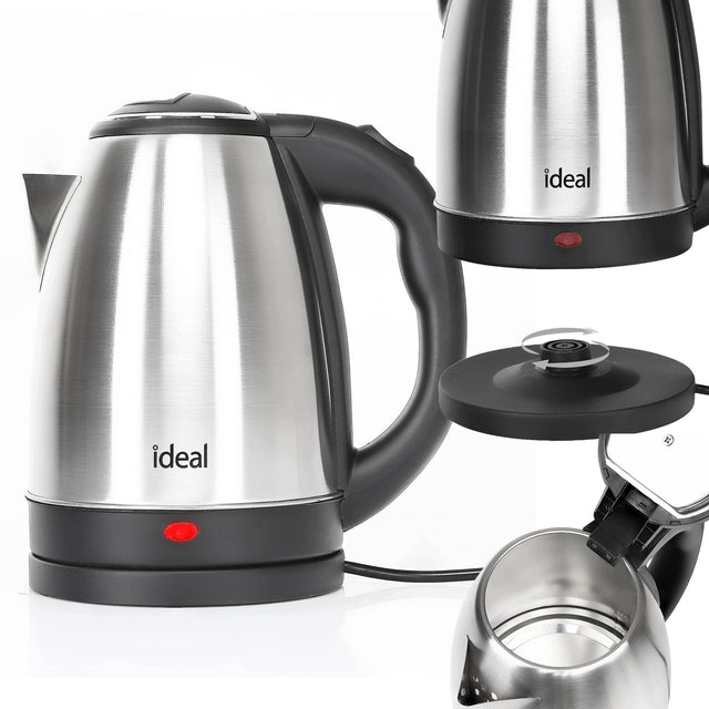 Czajnik elektryczny stal inox bezprzewodowy niezawodny 1.8 l 1540 w srebrny/szary metal