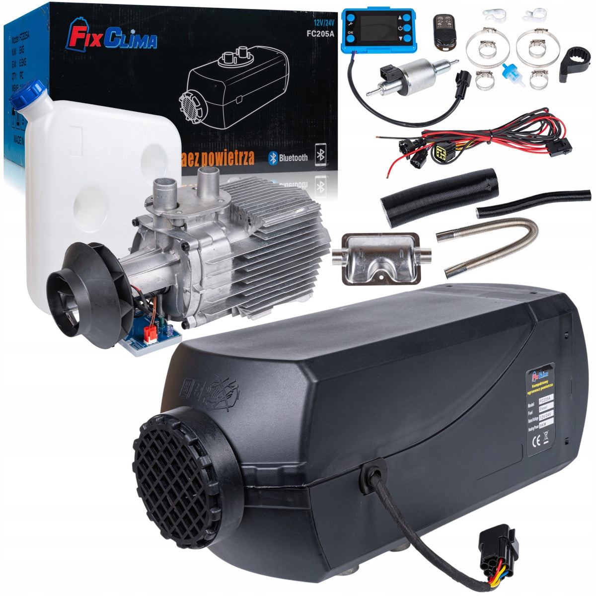 Nagrzewnica olejowa spalinowa diesel 12V 24V ogrzewanie postojowe Bluetooth ogrzewacz samochodowy 5 kW do kabiny