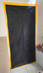 Drzwi przeciwpyłowe kurtyna remont budowlane zamek osłona + taśma niebieska przegroda z włókniny 220x110 cm do ochrony
