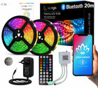 Zestaw Taśma LED 20m 2x10m RGB 5050 bluetooth pilot aplikacja muzyka timer oświetlenie dekoracyjne do pokoju, zmienna