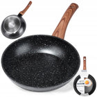 Patelnia granitowa do smażenia duszenia vilde 20 cm na gaz indukcje kuchenka ceramiczna elektryczna, uchwyty