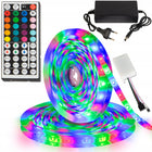 Zestaw taśma LED kolorowa 5M/300 5050 RGB + zasilacz + sterownik + pilot oświetlenie dekoracyjne do wnętrz, 12V DC