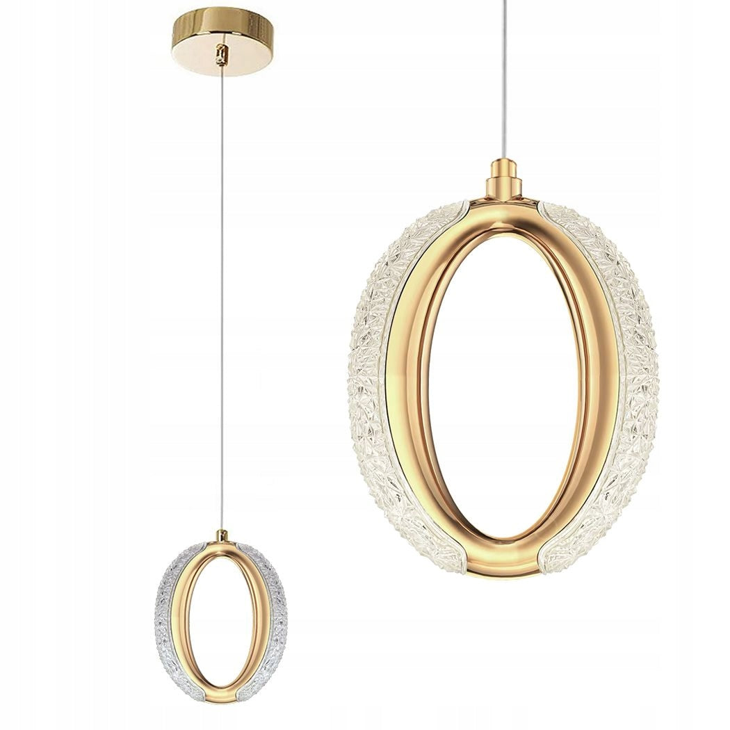 LAMPA SUFITOWA WISZĄCA LED ZŁOTA KRYSZTAŁOWA POJEDYNCZA GLAMOUR TOOLIGHT żyrandol do salonu i jadalni, dekoracyjny zwis