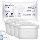 4x filtr wody AquaFloow Maxi do dzbanka szklanego Wessper Dafi zamiennik biały