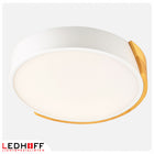 Lampa sufitowa Plafon LED drewno biały okrągły 30cm 30W Neutralny do salonu oświetlenie pokojowe zintegrowane źródło