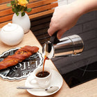Kawiarka nierdzewna Moderno 2 filiżanki kafetiera, zaparzacz do espresso, stalowy ekspres do kawy, 120 ml, srebrna