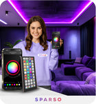 Taśma LED RGB 10m ledy 230V 12V z pilotem Bardzo mocna zestaw + aplikacja oświetlenie dekoracyjne wielokolorowe do