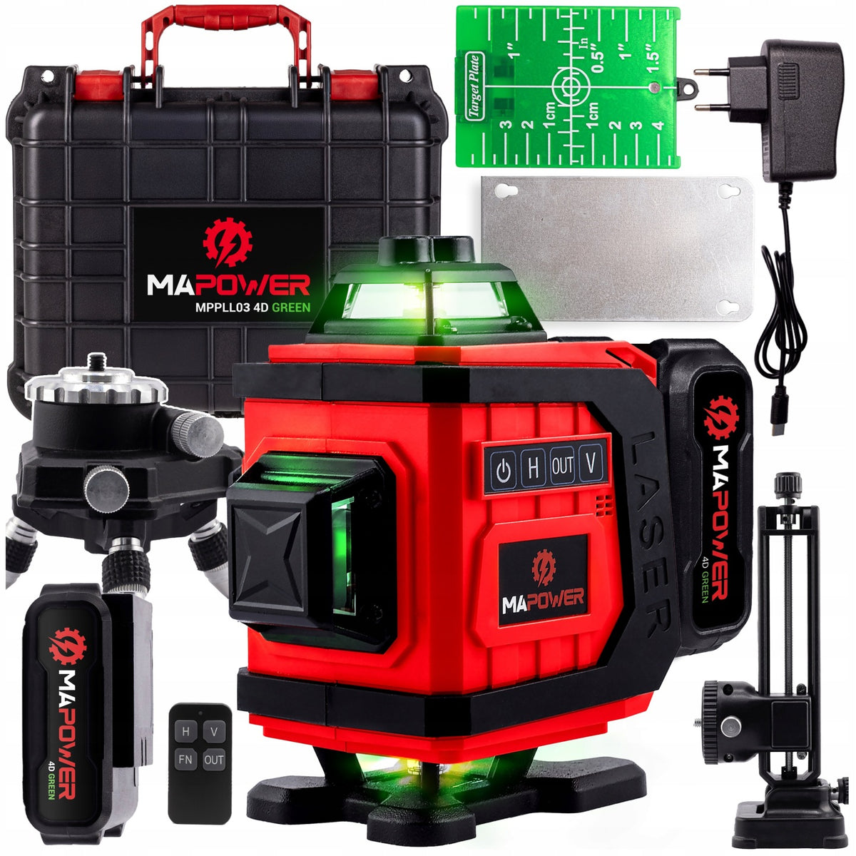 Poziomica laserowa laser krzyżowy 360 4D zielony elektroniczny kompensator niwelator 16 linii do prac budowlanych i