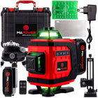 Poziomica laserowa laser krzyżowy 360 4D zielony elektroniczny kompensator niwelator 16 linii do prac budowlanych i