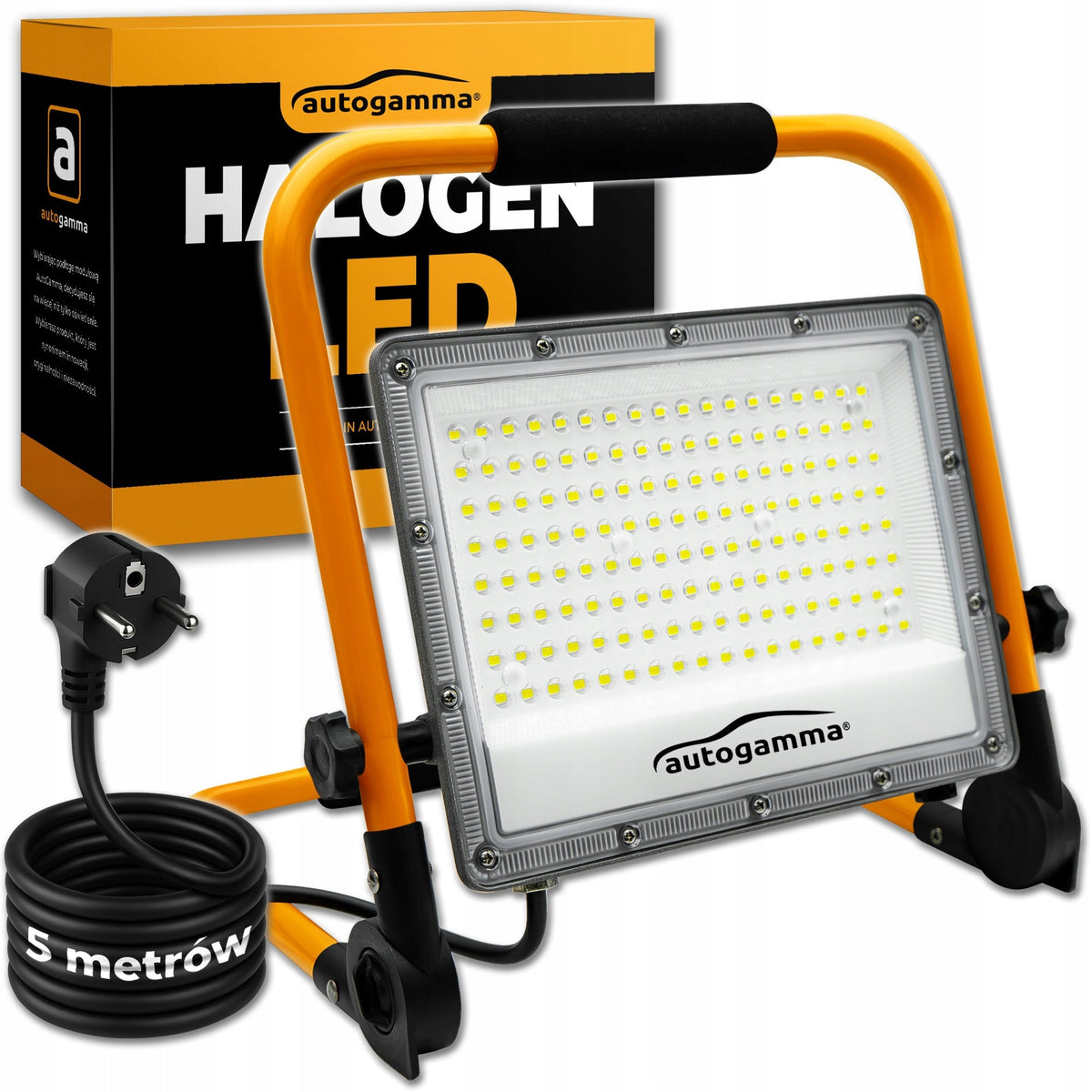 Halogen LED Naświetlacz Przenośny Lampa 130W 13000LM 4000K Oświetlenie IP65 reflektor warsztatowy budowlany ciepła biel