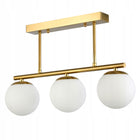 Lampa sufitowa wisząca żyrandol szklana kula 3x e27 LOFT 47cm złoty biały oprawa metalowa do salonu i jadalni na 3