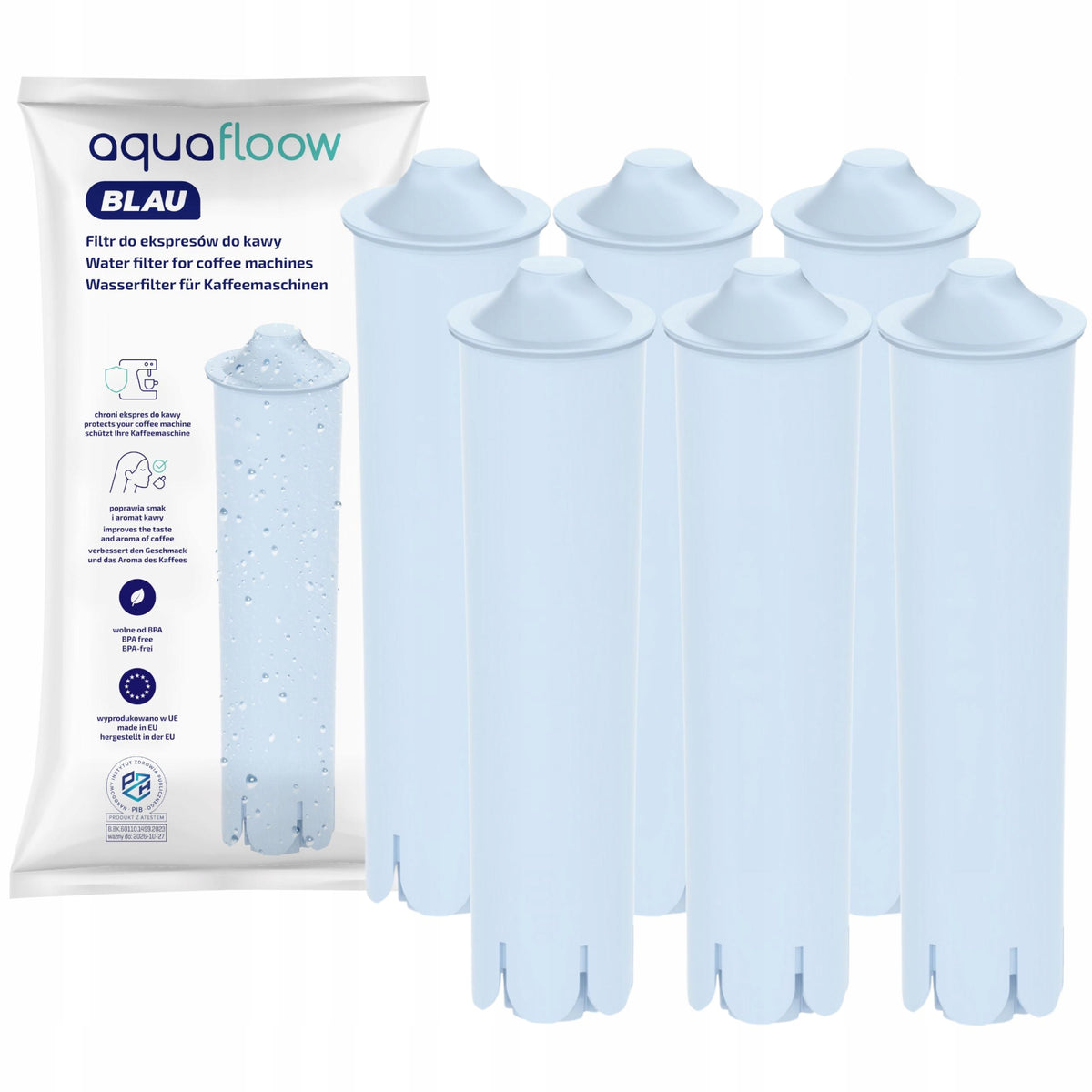 6x wkład filtr wody AquaFloow Blau do ekspresu Jura Ena 3 5 9 - zamiennik filtr do wody
