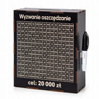 Skarbonka CZARNA 20000zl +MARKER wykreslana skarbonka wykreslanka pojemnik na oszczędności z grawerem, upominek