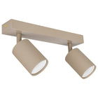 LAMPA SUFITOWA 2x GU10 wisząca żyrandol kinkiet Beżowa Kaszmir ryflowana oprawa punktowa 2-punktowa do salonu i