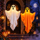 Ozdoby Halloween Dekoracje wiszące świecące duchy LED świetlne zestaw x2
