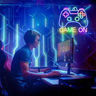 Neon duży lampka nocna LED na ścianę PAD gamepad ściemniacz USB pleksi dekoracja gamingowa do pokoju gracza