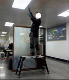 Podest roboczy aluminiowy 115x45 na schody regulowana wysokość kontrakt pomost do prac remontowych, udźwig 150 kg, 2