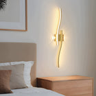 LAMPA ŚCIENNA LED KINKIET ZŁOTA ŚCIEMNIANA + PILOT NOWOCZESNA DO SALONU 29W aluminium, 2 punkty światła, zintegrowane
