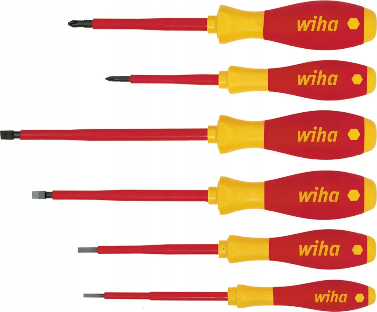ZESTAW WKRĘTAKÓW SOFTFINISH ELECTRIC 6 CZĘŚCI 00833 WIHA do instalacji elektrycznych, końcówka magnetyczna, płaski i
