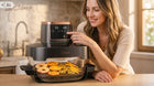 Frytkownica beztłuszczowa 1800W Air Fryer 12 programów 2 szklane misy 6L+4L czarny