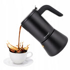 Kawiarka ciśnieniowa do espresso stalowa zaparzacz do kawy 300 ml kamille moka na 6 filiżanek, czarna
