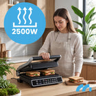 Opiekacz grill elektryczny toster do kanapek rozkładany 2500W wyświetlacz nominalna srebrny/szary