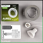 6x Oprawa Podtynkowa 6W Halogenowa Lampa Sufitowa Ruchoma Żarówka LED GU10 oczko metalowe srebrne punktowe do zabudowy