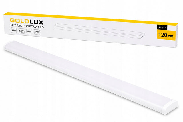 Lampa warsztatowa sufitowa oprawa panel LED 36W 120cm 4000K do garażu 36W oświetlenie techniczne natynkowe białe ze zintegrowanym źródłem światła