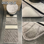 Komplet 3-częściowy dywanik łazienkowy podgumowany miękki antypoślizgowy mata podłogowa 50x80 cm polipropylen