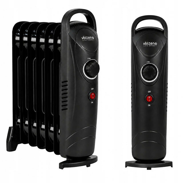 Grzejnik elektryczny 700 watt olejowy 7 żeberek termostat żeberkowy olejak 320 mm 400 mm grzewcza czarny