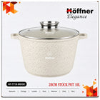 Garnek höffner HF-7718 beżowy 28 CM 10 L marmurowy na indukcję + pokrywka garnek tradycyjny /Wzór aluminiowe
