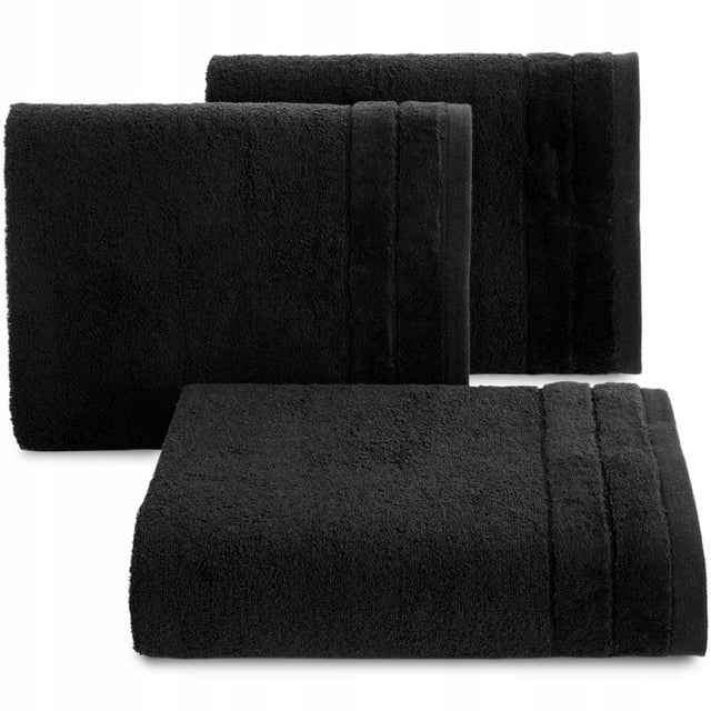 Ręcznik kąpielowy 100% bawełna 70x140 eurofirany czarny gramatura 410–500 GSM z bordiurą na prezent do łazienki
