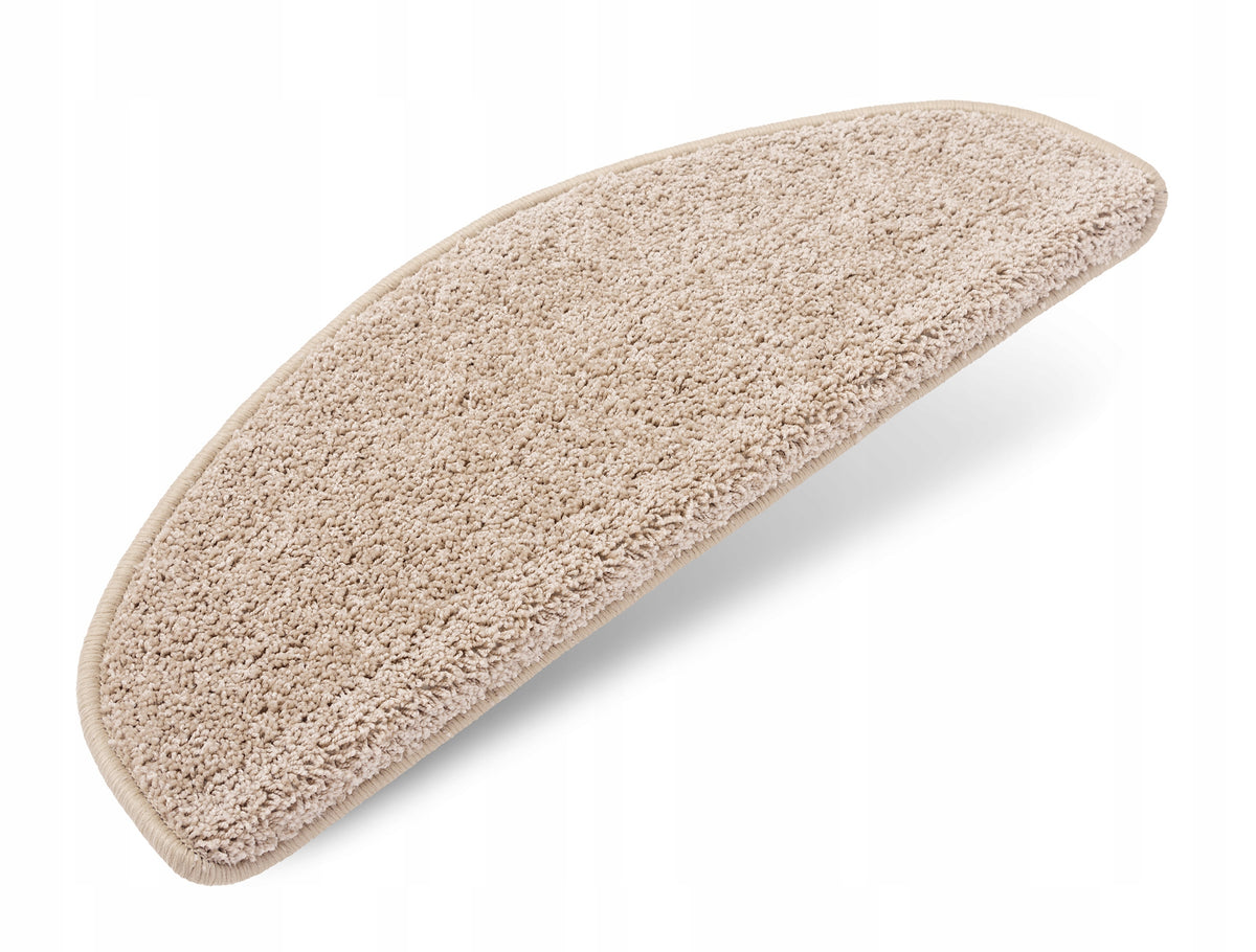 Nakładki dywaniki trepy na schody drewniane antypoślizgowe miękkie shaggy osłona stopni półokrągła 65 cm szara 10 mm do