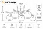 Lampa Sufitowa Nexus 5 czarny miodowy klosz 5x60W producent oprawa natynkowa E27 bez żarówek szerokość 71 cm