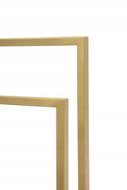 Wieszak stojak metalowy na ręczniki stojący złoty produkt polski loft do łazienki, suszarka łazienkowa, 2 drążki, 84 cm